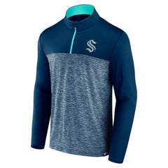 Seattle Kraken Fanatics Iconic Defender Quarter-Zip Jacket - Deep Sea Blue - NHL