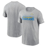 Los Angeles Chargers Local Essential T-Shirt Heather Gray | Nike for Sale