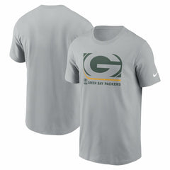 Green Bay Packers Lockup Essential T-Shirt Gray | Nike for Sale