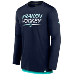 Seattle Kraken Fanatics Authentic Pro Tech Long Sleeve T-Shirt - Deep Sea Blue - NHL