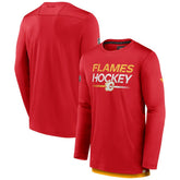Calgary Flames Fanatics Authentic Pro Tech Long Sleeve T-Shirt - Red - NHL