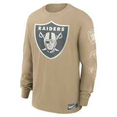Las Vegas Raiders Essential Statement Max90 Long Sleeve T-Shirt Tan | Nike for Sale
