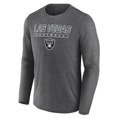 Las Vegas Raiders Fundamentals Long Sleeve T-Shirt Heather Charcoal | Fanatics