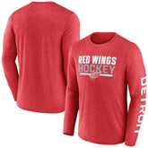 Detroit Red Wings Fanatics Sweep Iconic Synthetic Long Sleeve T-Shirt - Heather Red - NHL