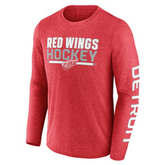 Detroit Red Wings Fanatics Sweep Iconic Synthetic Long Sleeve T-Shirt - Heather Red - NHL