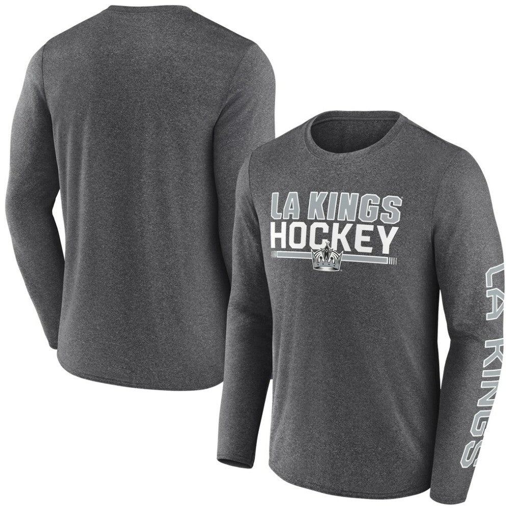 Los Angeles Kings Fanatics Sweep Iconic Synthetic Long Sleeve T-Shirt - Heather Charcoal - NHL