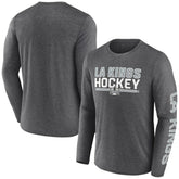 Los Angeles Kings Fanatics Sweep Iconic Synthetic Long Sleeve T-Shirt - Heather Charcoal - NHL