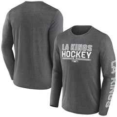 Los Angeles Kings Fanatics Sweep Iconic Synthetic Long Sleeve T-Shirt - Heather Charcoal - NHL