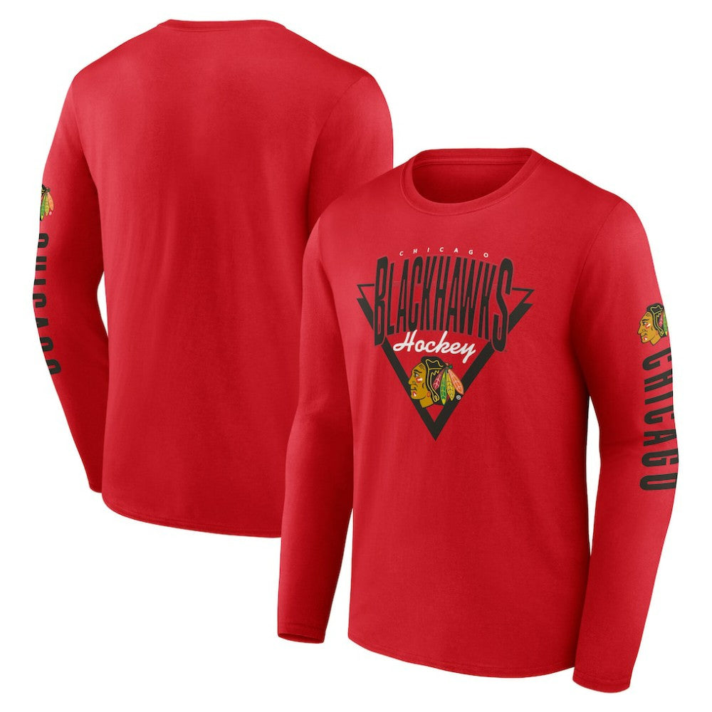 Chicago Blackhawks Fanatics Headline Long Sleeve T-Shirt - Red - NHL