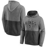 Los Angeles Kings Fanatics Block Party Signature Pullover Hoodie - Heather Gray/Heather Charcoal - NHL