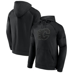 Calgary Flames Fanatics Black Ice Defender Raglan Pullover Hoodie - NHL
