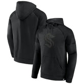 Seattle Kraken Fanatics Black Ice Defender Raglan Pullover Hoodie - NHL