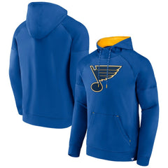 St. Louis Blues Fanatics Iconic Defender Raglan Pullover Hoodie - Royal - NHL