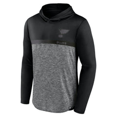 St. Louis Blues Fanatics Iconic Defender Pullover Hoodie - Black/Heather Charcoal - NHL