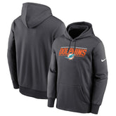 Miami Dolphins Team Muscle Performance Fleece Pullover Hoodie Anthracite | Nike for Sale