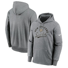New Orleans Saints Performance Fleece Pullover Hoodie Heather Gray | Nike for Sale