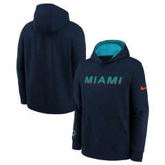 Miami Dolphins Youth 2025 Rivalries Collection Club Hoodie Pitch Blue | Nike for Sale