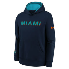 Miami Dolphins Youth 2025 Rivalries Collection Club Hoodie Pitch Blue | Nike for Sale