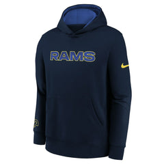Los Angeles Rams Youth 2025 Rivalries Collection Club Hoodie Midnight Blue | Nike for Sale