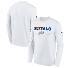 Buffalo Bills Youth 2025 Rivalries Collection Sideline Legend Dri-FIT Long Sleeve T-Shirt White | Nike for Sale