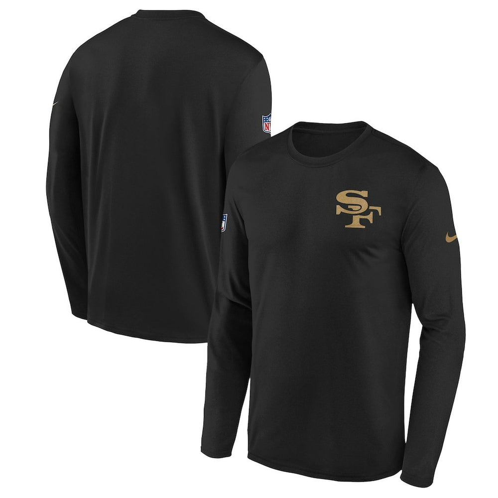 San Francisco 49ers Youth 2025 Rivalries Collection Sideline Legend Dri-FIT Long Sleeve T-Shirt Black | Nike for Sale