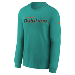 Miami Dolphins Youth 2025 Rivalries Collection Long Sleeve T-Shirt Turbo Green | Nike for Sale