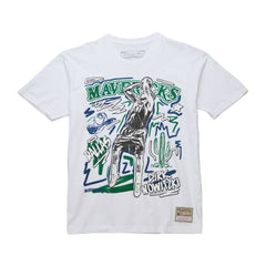 Dirk Nowitzki Dallas Mavericks Hardwood Classics Chalked Up T-Shirt White - NBA