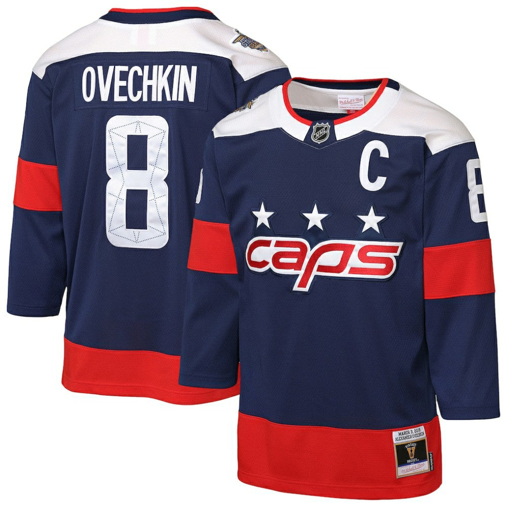 Alexander Ovechkin Washington Capitals Mitchell & Ness Youth 2018 NHL Stadium Series Power Play 2.0 Player Jersey - Navy - NHL