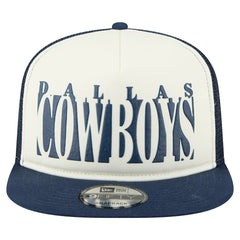 Dallas Cowboys New Era Cutout A-Frame 9FIFTY Snapback Hat Cream/Navy | NFL