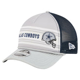 Dallas Cowboys New Era Linear A-Frame 9FORTY Adjustable Hat Silver/Navy | NFL
