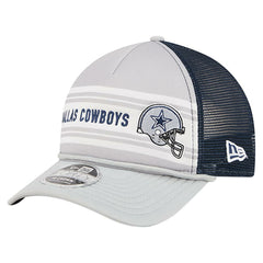 Dallas Cowboys New Era Linear A-Frame 9FORTY Adjustable Hat Silver/Navy | NFL
