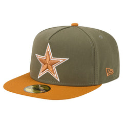 Dallas Cowboys New Era 2-Tone Color Pack A-Frame 59FIFTY Fitted Hat Olive/Brown | NFL