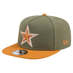 Dallas Cowboys New Era Two-Tone A-Frame 9FIFTY Snapback Hat Olive/Brown | NFL