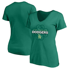 Los Angeles Dodgers Profile Women's Plus Size Celtic V-Neck T-Shirt - MLB
