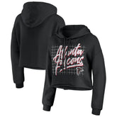 Atlanta Falcons WEAR by Erin Andrews Women's Domestic Cropped Pullover Hoodie Black | NFL