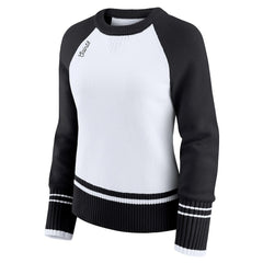 New Orleans Saints WEAR by Erin Andrews Women's Colorblock Raglan Sweater White/Black | NFL