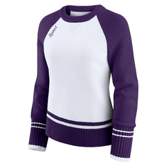Baltimore Ravens WEAR by Erin Andrews Women's Colorblock Raglan Sweater White/Purple | NFL
