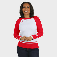 Kansas City Chiefs WEAR by Erin Andrews Women's Colorblock Raglan Sweater White/Red | NFL