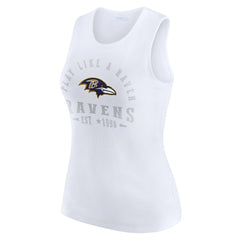 Baltimore Ravens WEAR by Erin Andrews Women's Ribbed Graphic Tank Top White | NFL