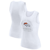 Denver Broncos WEAR by Erin Andrews Women's Ribbed Graphic Tank Top White | NFL