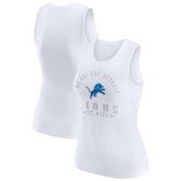 Detroit Lions WEAR by Erin Andrews Women's Ribbed Graphic Tank Top White | NFL
