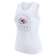 Kansas City Chiefs WEAR by Erin Andrews Women's Ribbed Graphic Tank Top White | NFL