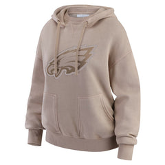 Philadelphia Eagles WEAR by Erin Andrews Women's Washed Pullover Crewdie Tan | NFL
