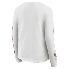 Washington Commanders WEAR by Erin Andrews Women's Graphic Waffle Long-Sleeve T-Shirt White | NFL