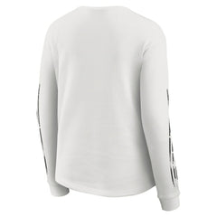 New Orleans Saints WEAR by Erin Andrews Women's Graphic Waffle Long-Sleeve T-Shirt White | NFL