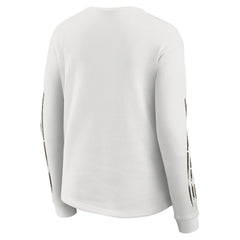 Cleveland Browns WEAR by Erin Andrews Women's Graphic Waffle Long-Sleeve T-Shirt White | NFL
