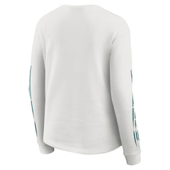 Philadelphia Eagles WEAR by Erin Andrews Women's Graphic Waffle Long-Sleeve T-Shirt White | NFL