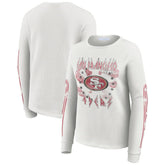 San Francisco 49ers WEAR by Erin Andrews Women's Graphic Waffle Long-Sleeve T-Shirt White | NFL