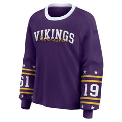 Minnesota Vikings WEAR by Erin Andrews Women's Sport Long-Sleeve T-Shirt Purple | NFL