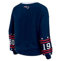 New England Patriots WEAR by Erin Andrews Women's Sport Long-Sleeve T-Shirt Navy | NFL